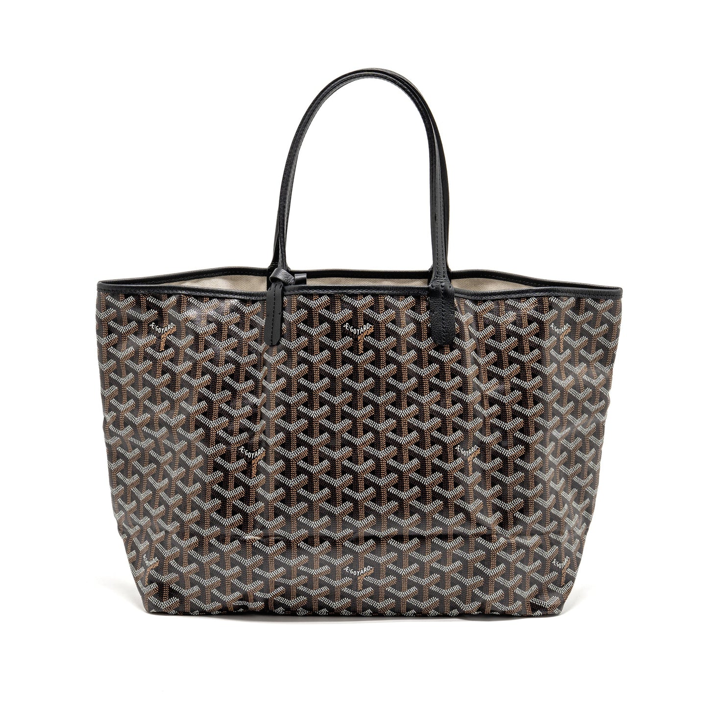 Goyard Saint Louis PM Tote Bag Goyardine Canvas/Calfskin Black SHW