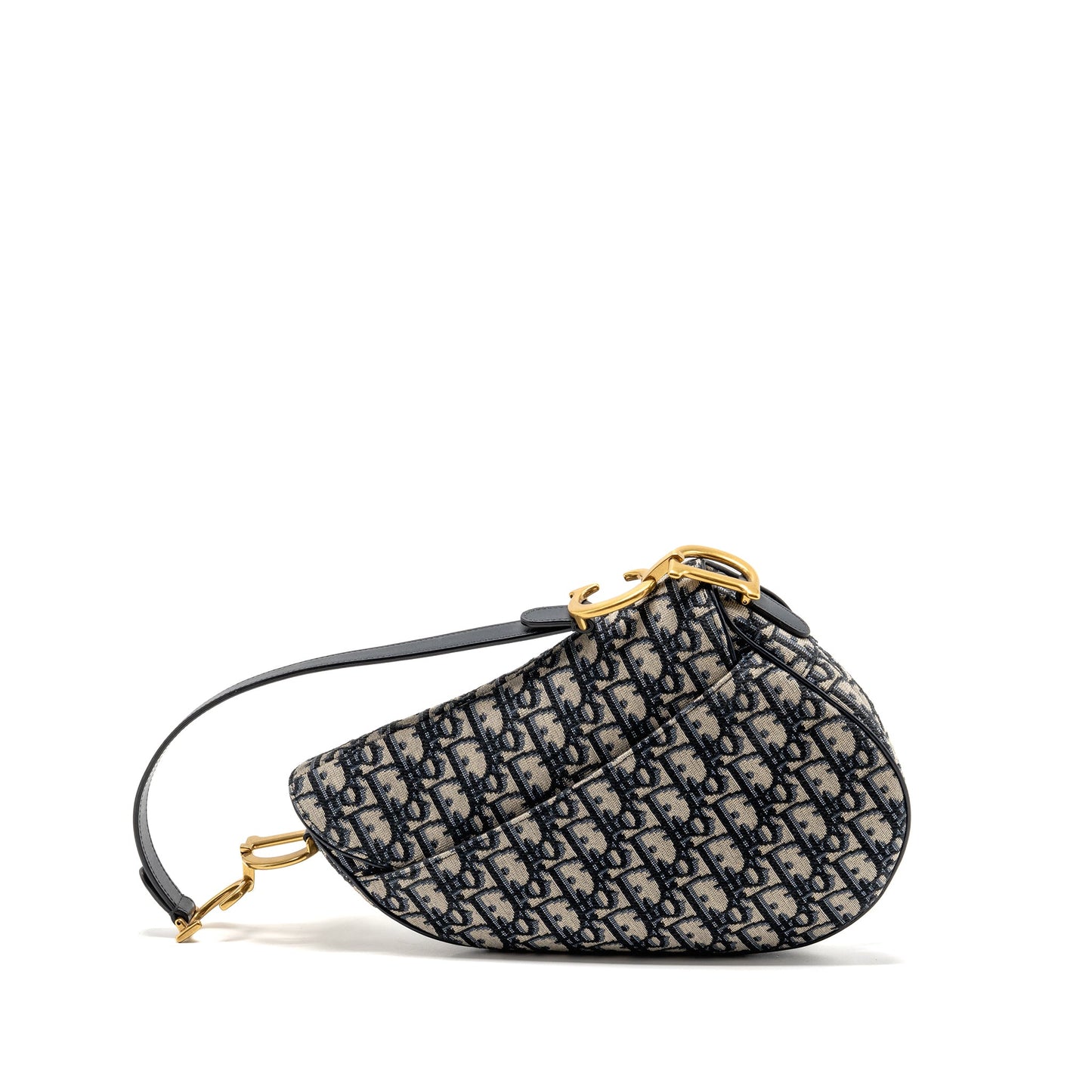 Dior Medium Saddle Bag Oblique Canvas Blue GHW