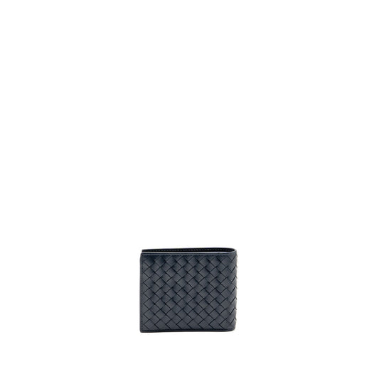 Bottega Veneta Intrecciato Piccolo Bi-Fold Wallet Calfskin Navy