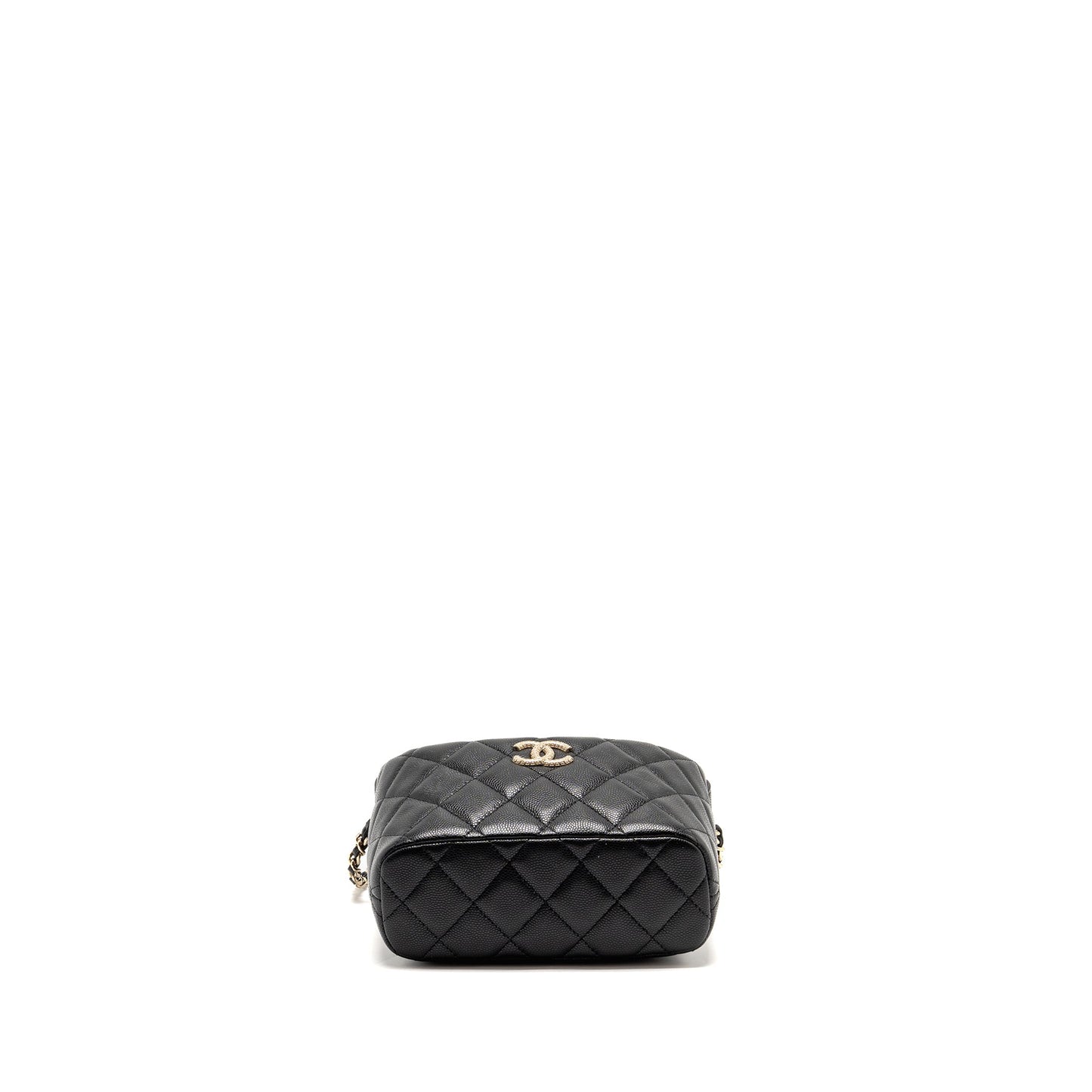 Chanel 25c detail cc logo quilted hobo bag caviar black LGHW (microchip)