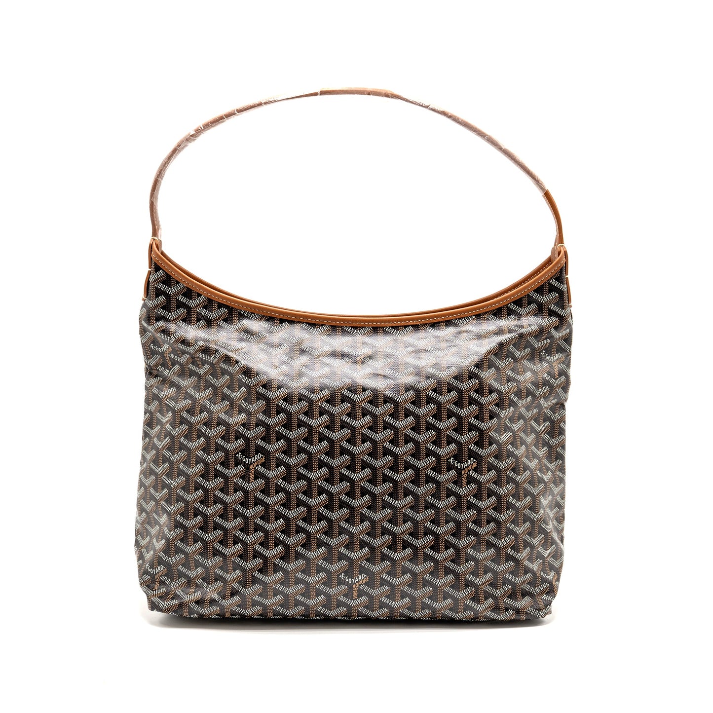 Goyard Boheme PM Hobo Bag Goyardine Canvas/Calfskin Black/Naturel SHW
