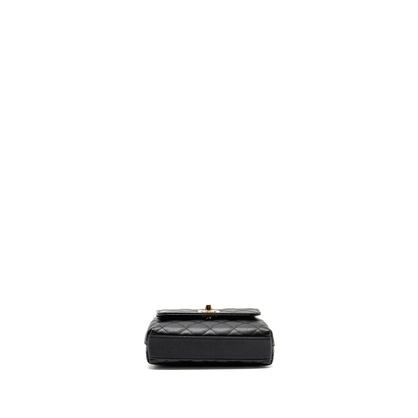 Chanel Coco Handle Clutch with Chain caviar Black LGHW (Microchip)