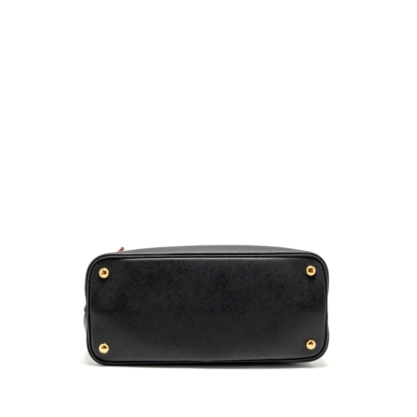 Prada Medium Saffiano Cuir Tote Bag Leather Black/Fuoco GHW