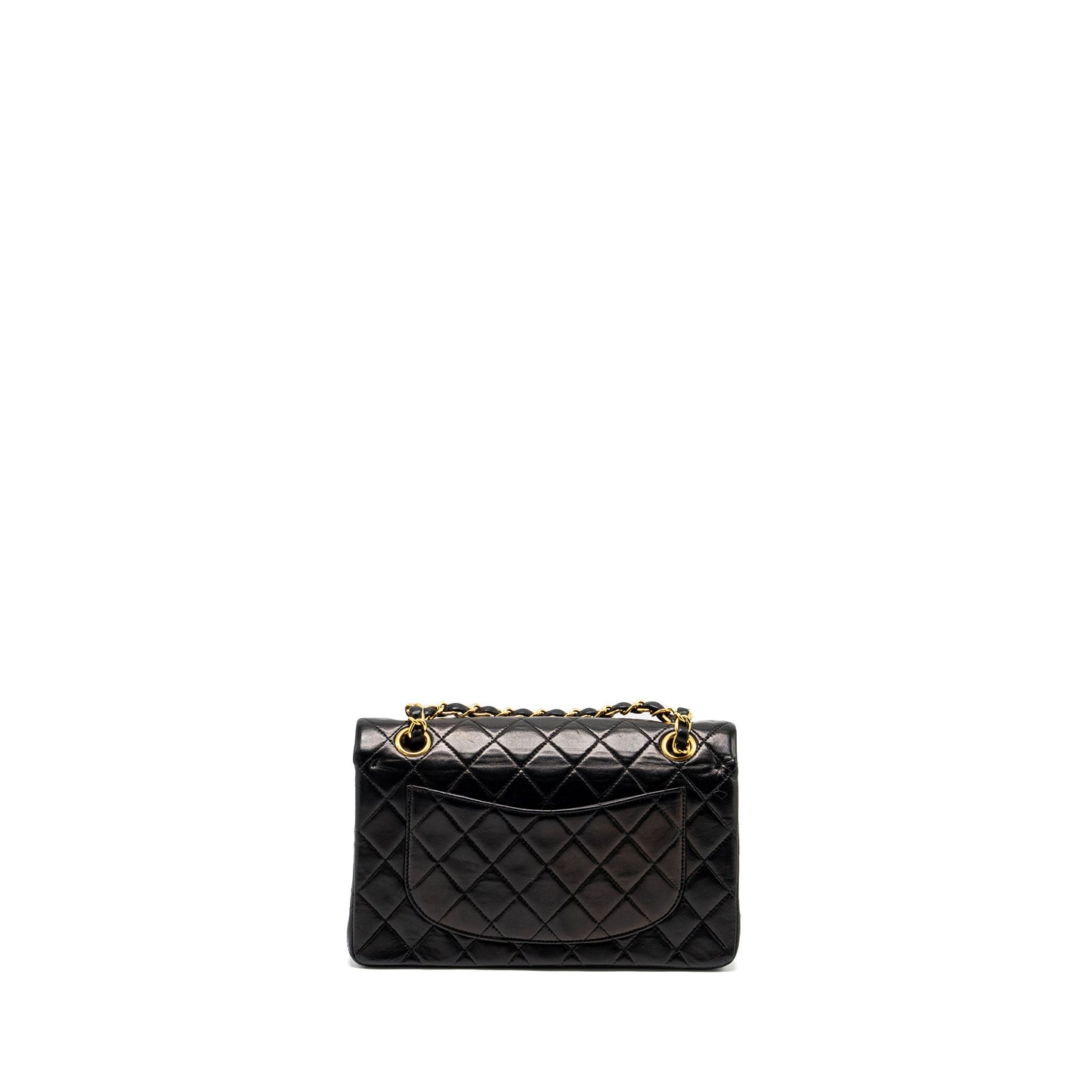 Chanel Vintage Small Classic Double Flap Bag Lambskin BLACK GHW