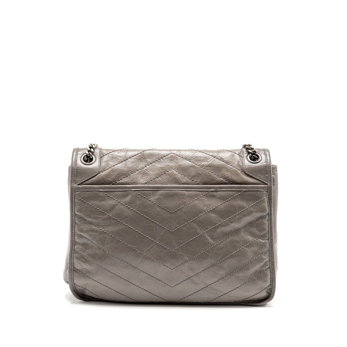 Saint Laurent / YSL Large Niki Bag Calfskin Grey SHW