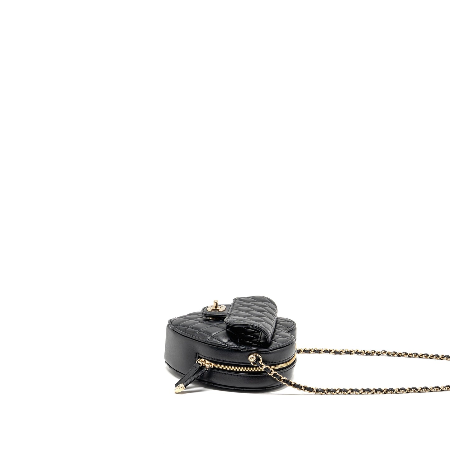 Chanel 22S Heart Bag Lambskin Black LGHW (Microchip)
