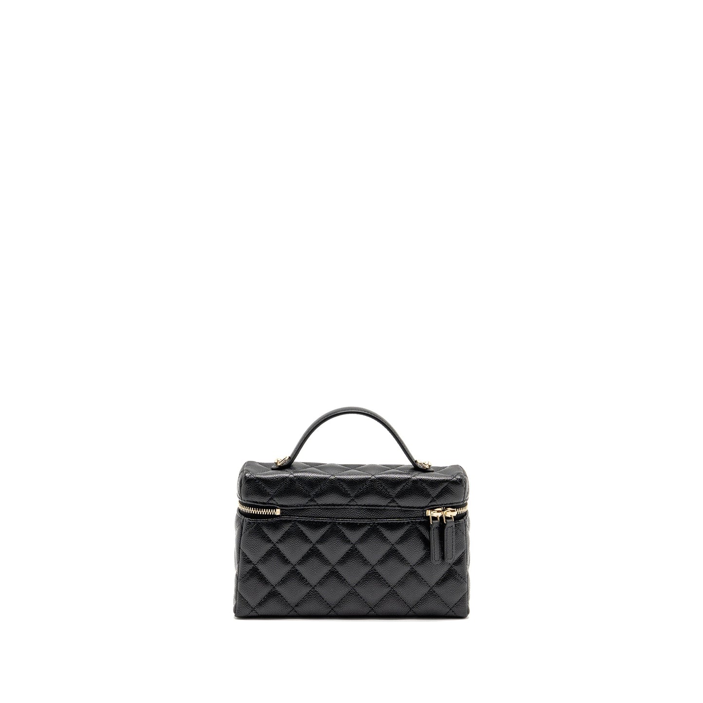 CHANEL 25P CC Top Handle Vanity Bag Caviar Black LGHW (Microchip)