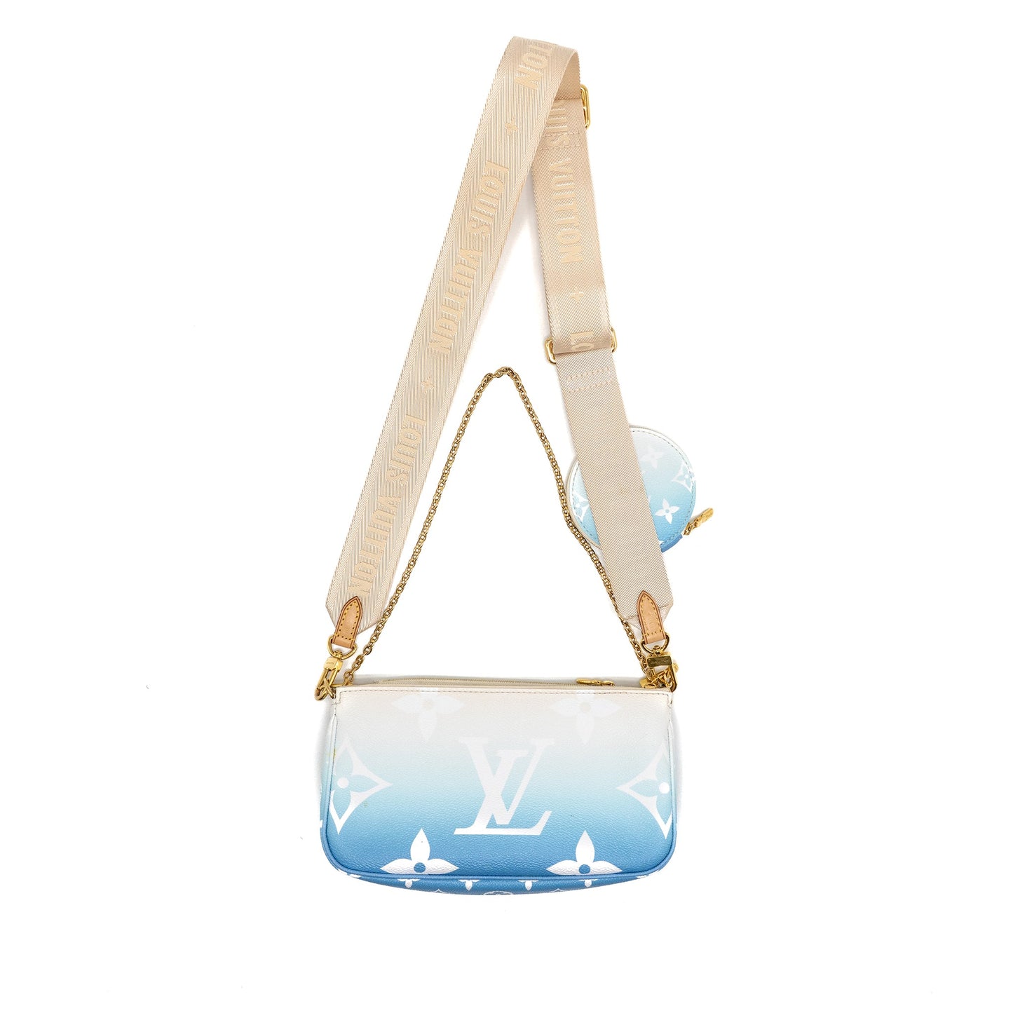 Louis Vuitton Multi Pochette Accessories By The Pool Giant Monogram Canvas Blue GHW