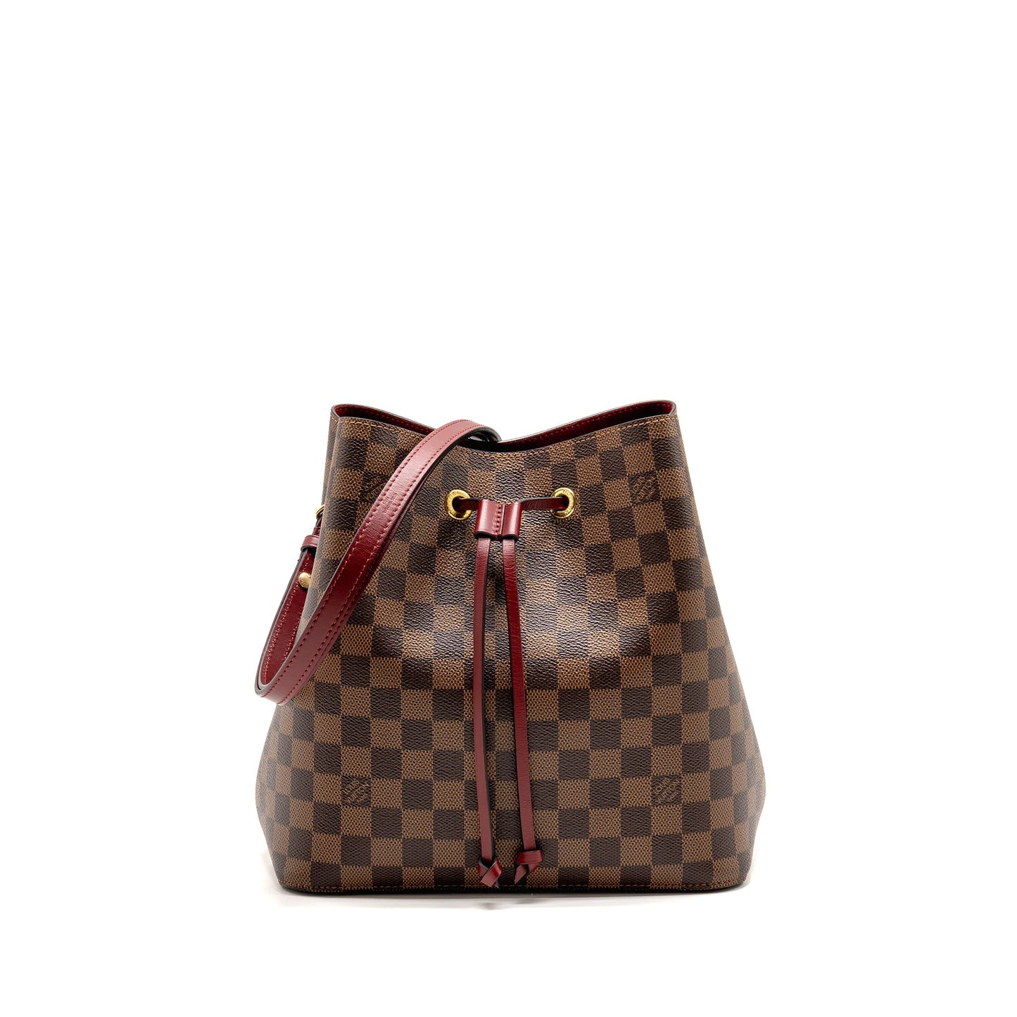 Louis Vuitton Neo Noe Damier Ebene Canvas Brown / Berry GHW