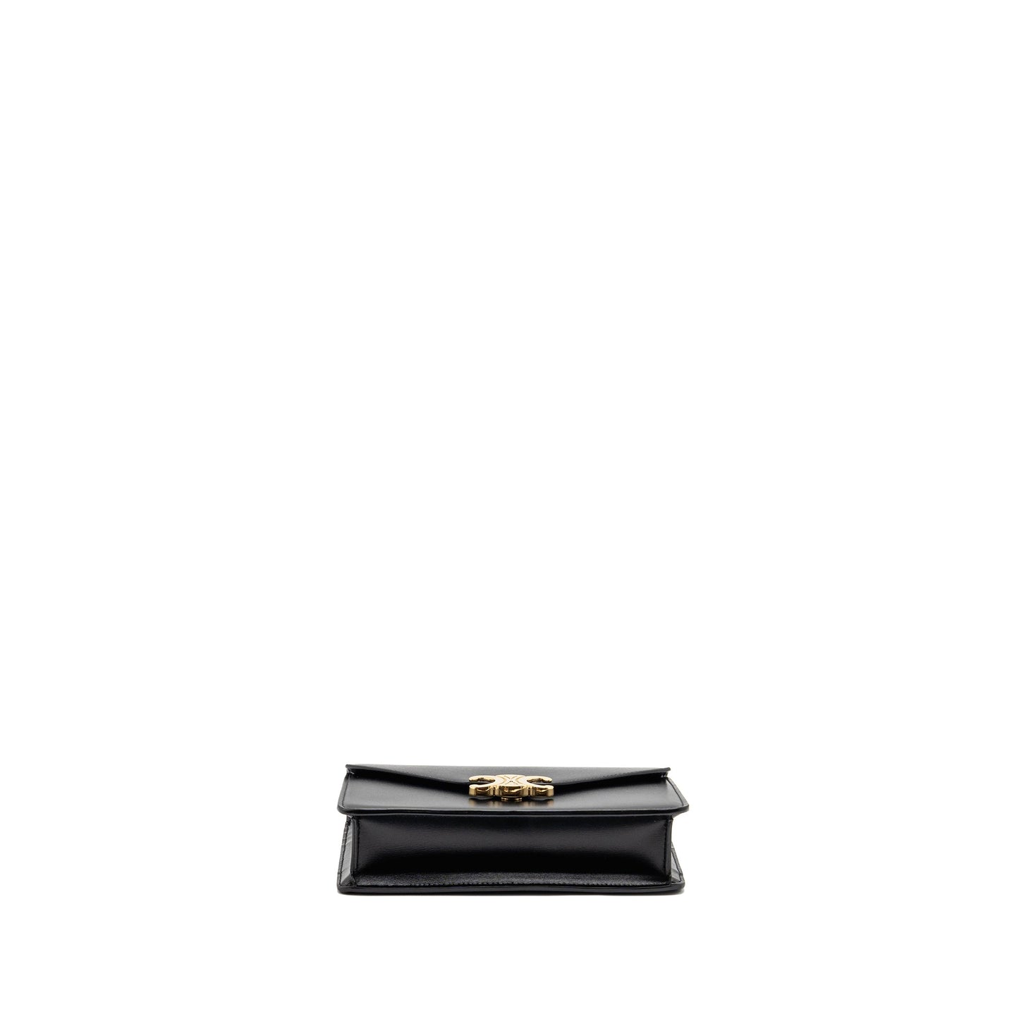 Celine Triomphe Wallet on Chain Margo Shiny Calfskin Black GHW