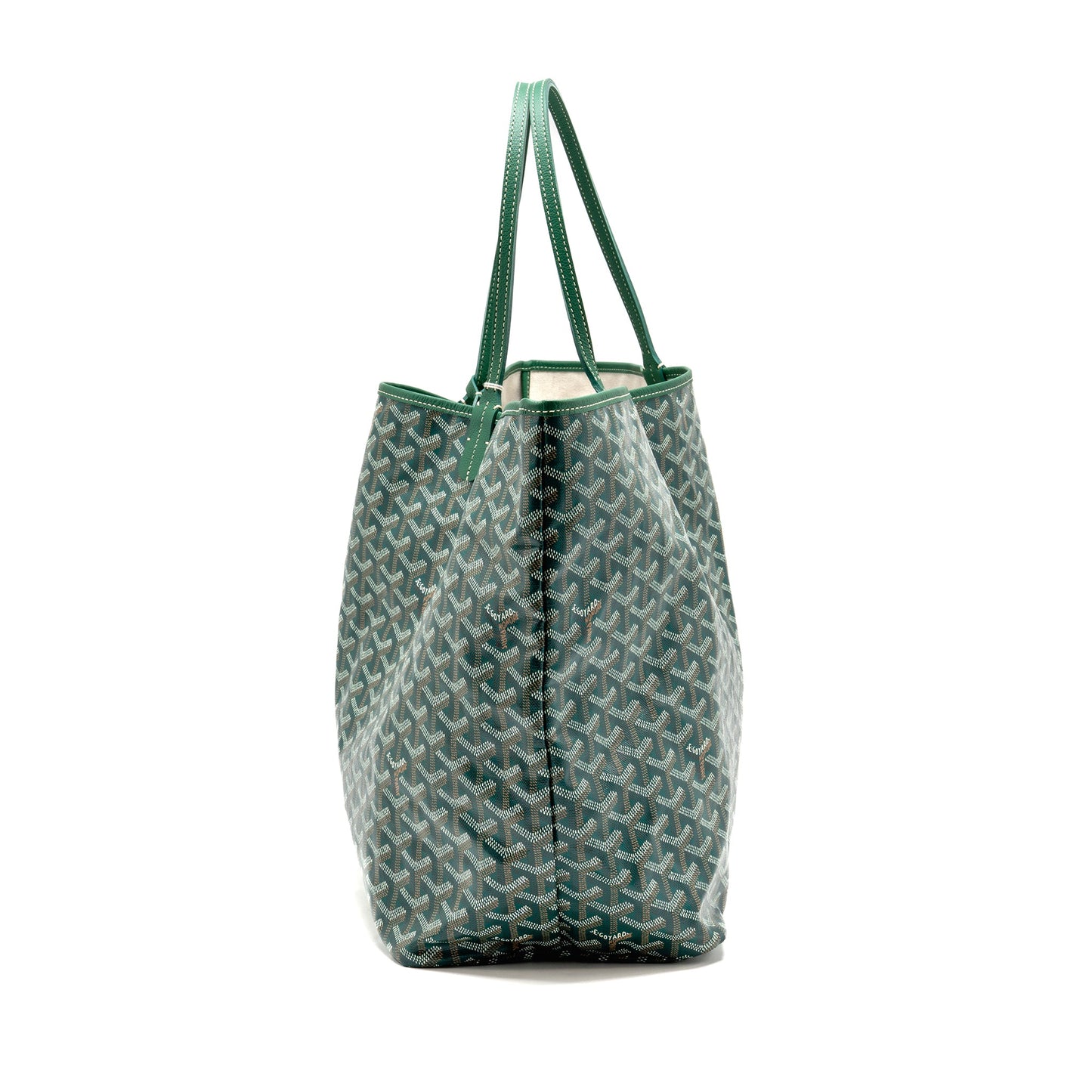Goyard Saint Louis GM Tote Goyardine Canvas/Calfskin Green SHW