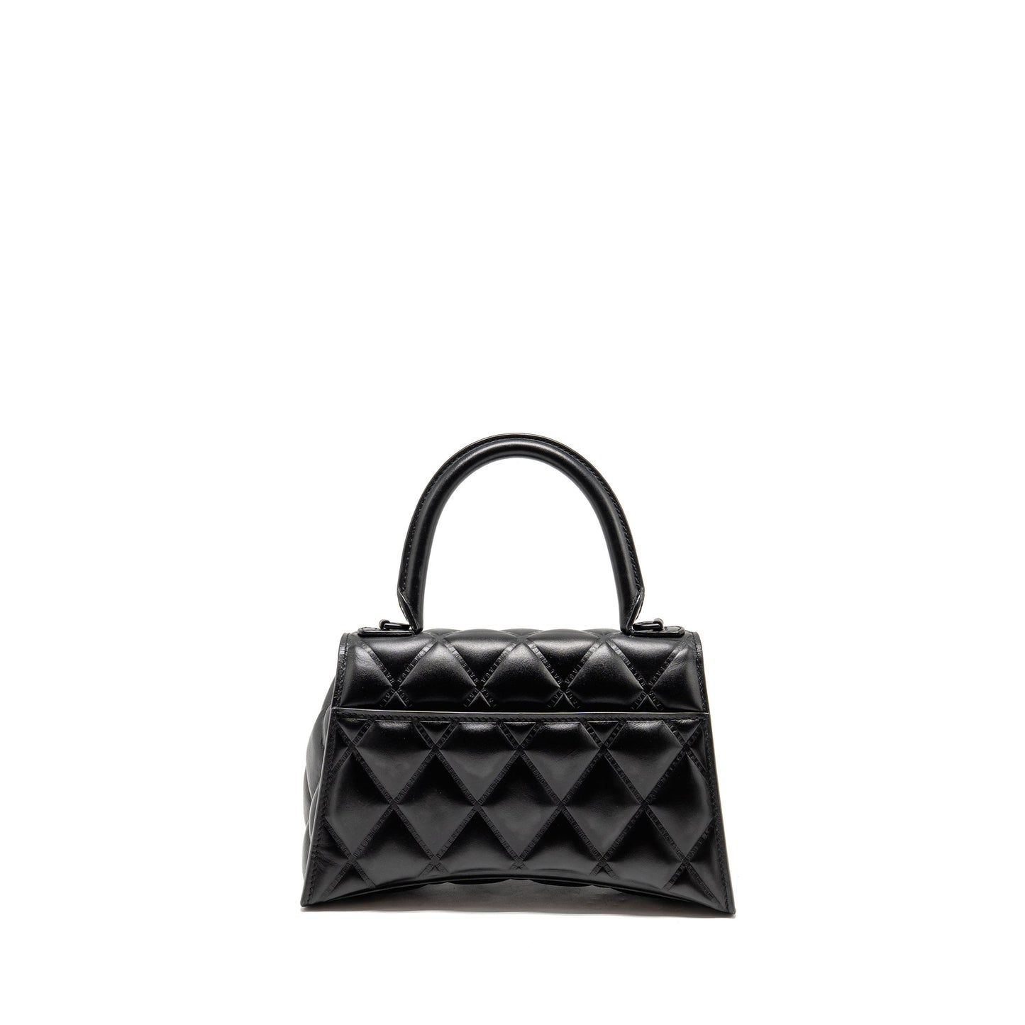 Balenciaga Small Hourglass Bag Quilted Calfskin So Black