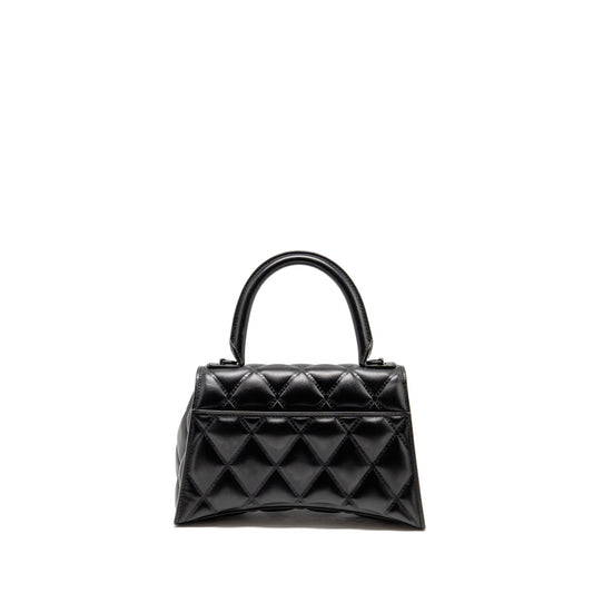 Balenciaga Small Hourglass Bag Quilted Calfskin So Black