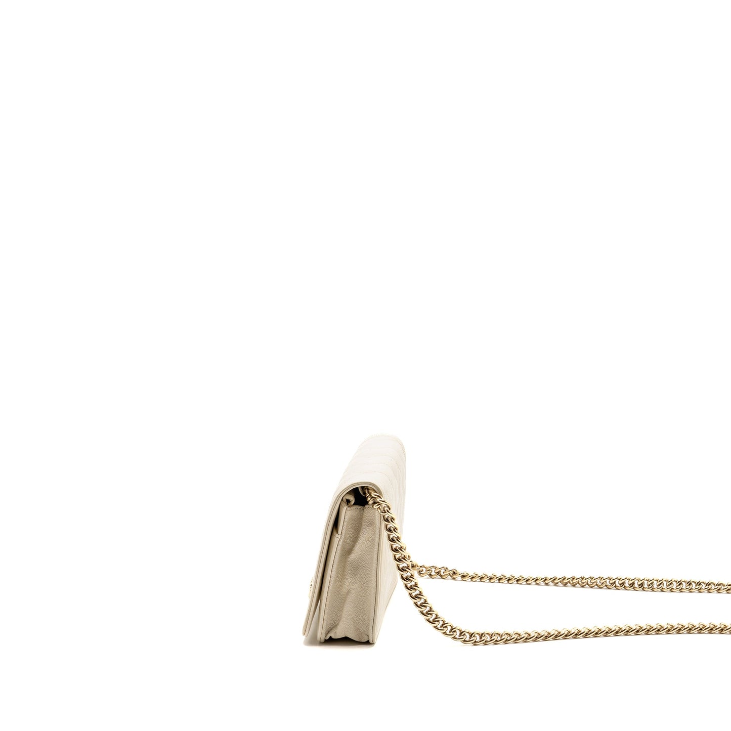 Chanel Boy wallet on chain caviar white LGHW