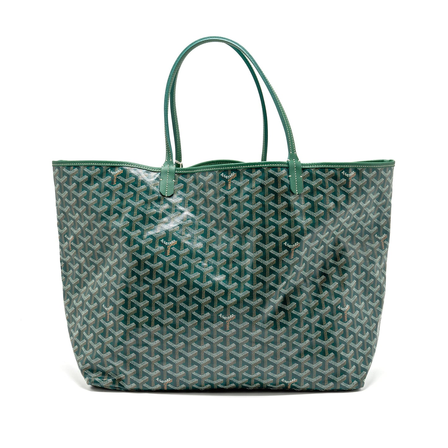 Goyard Saint Louis GM Tote Goyardine Canvas/Calfskin Green SHW