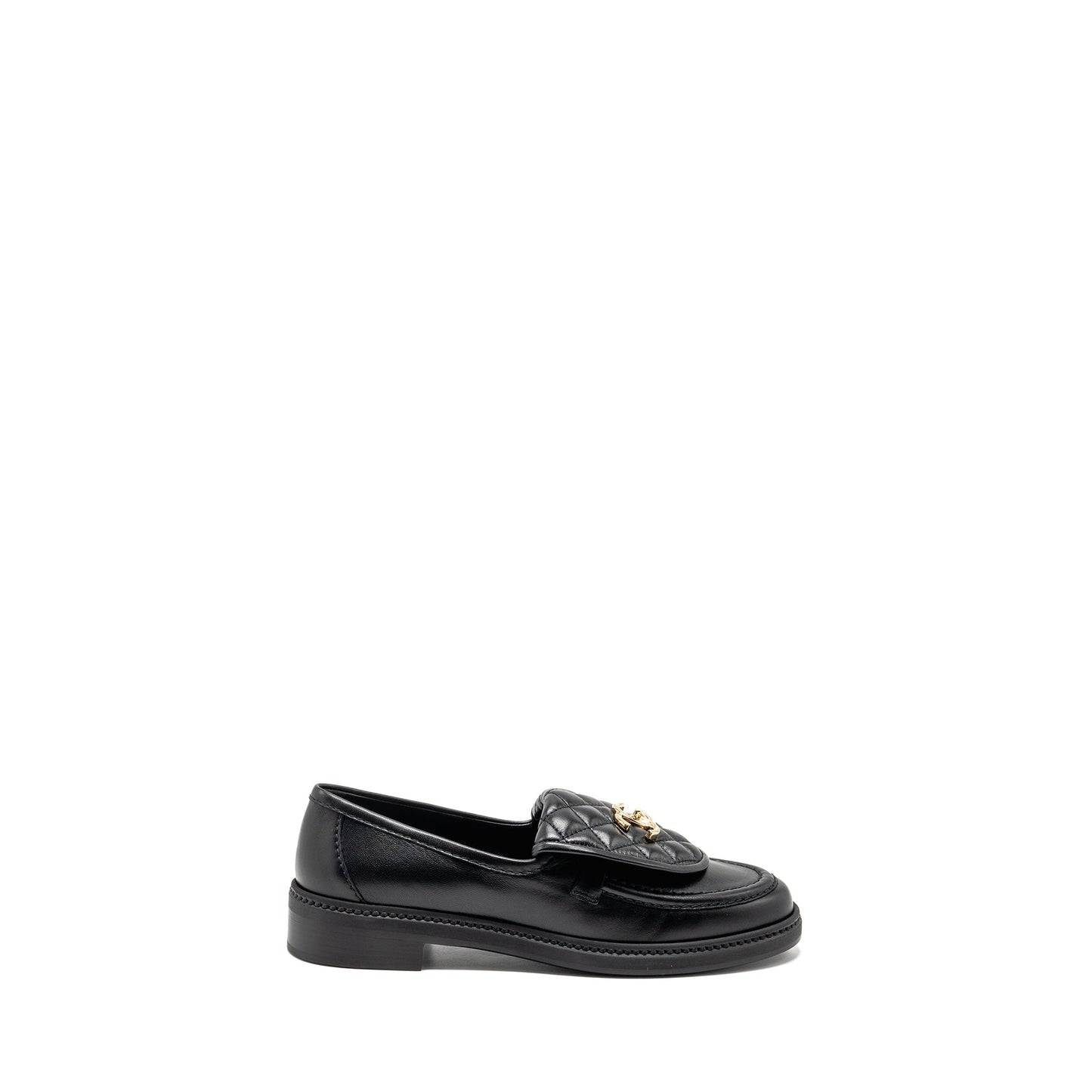 Chanel Size 39 Turnlock Loafer Lambskin Black LGHW
