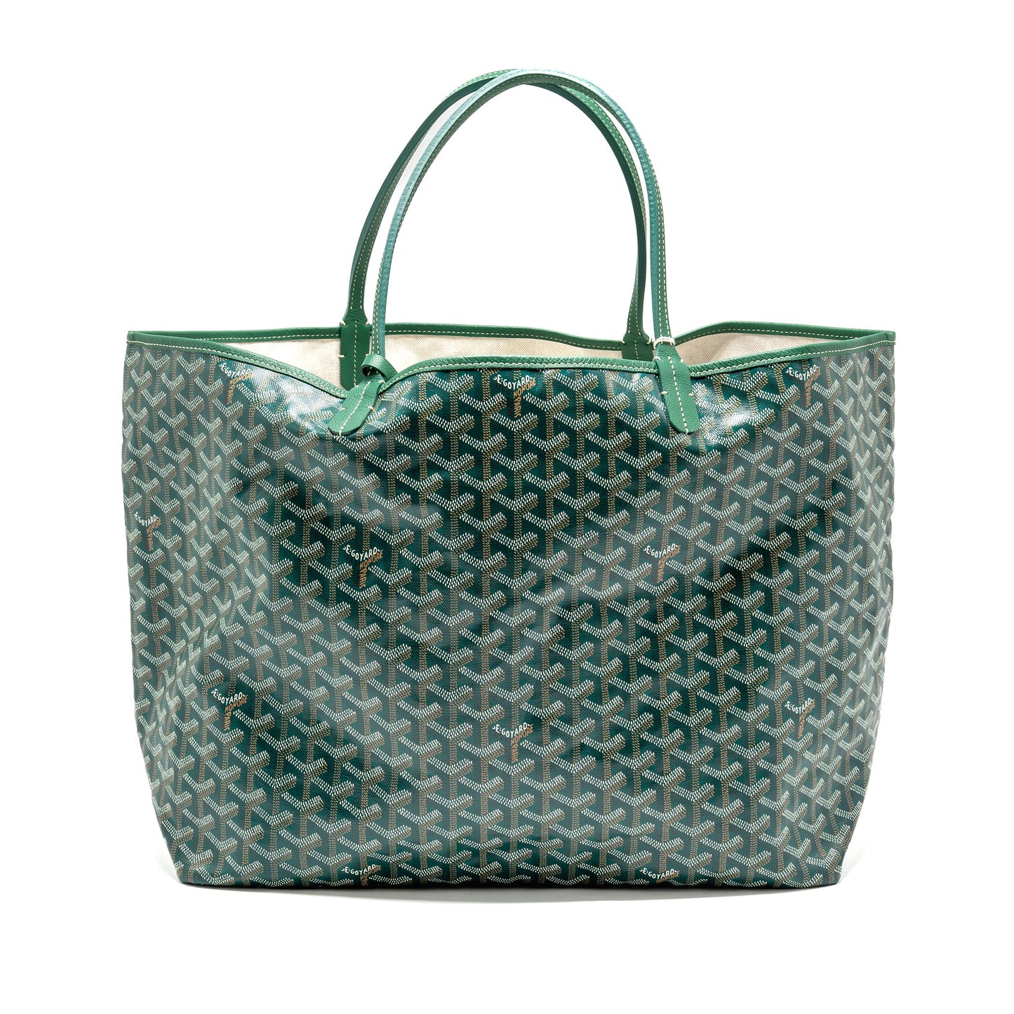Goyard Saint Louis GM Tote Goyardine Canvas/Calfskin Green SHW