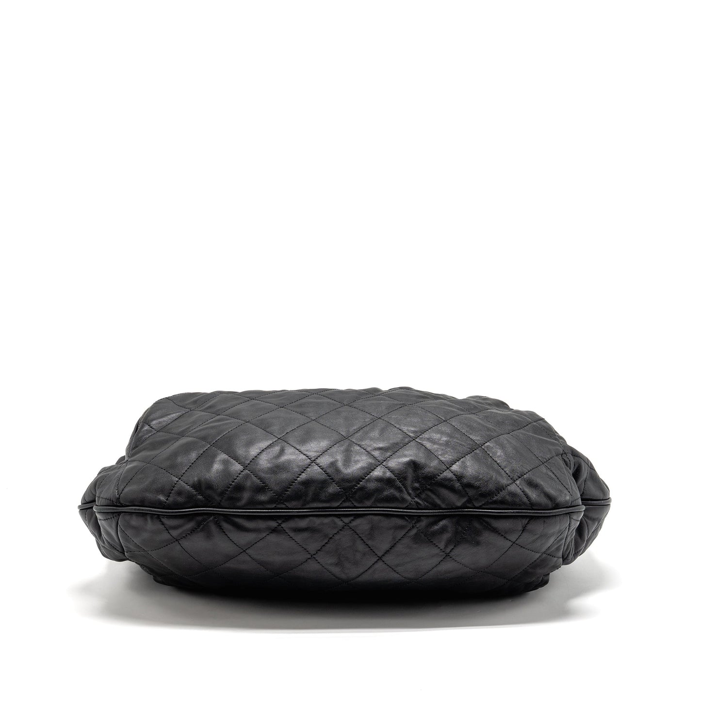 Chanel Coco Pleats Hobo Bag Calfskin Black Ruthenium Hardware