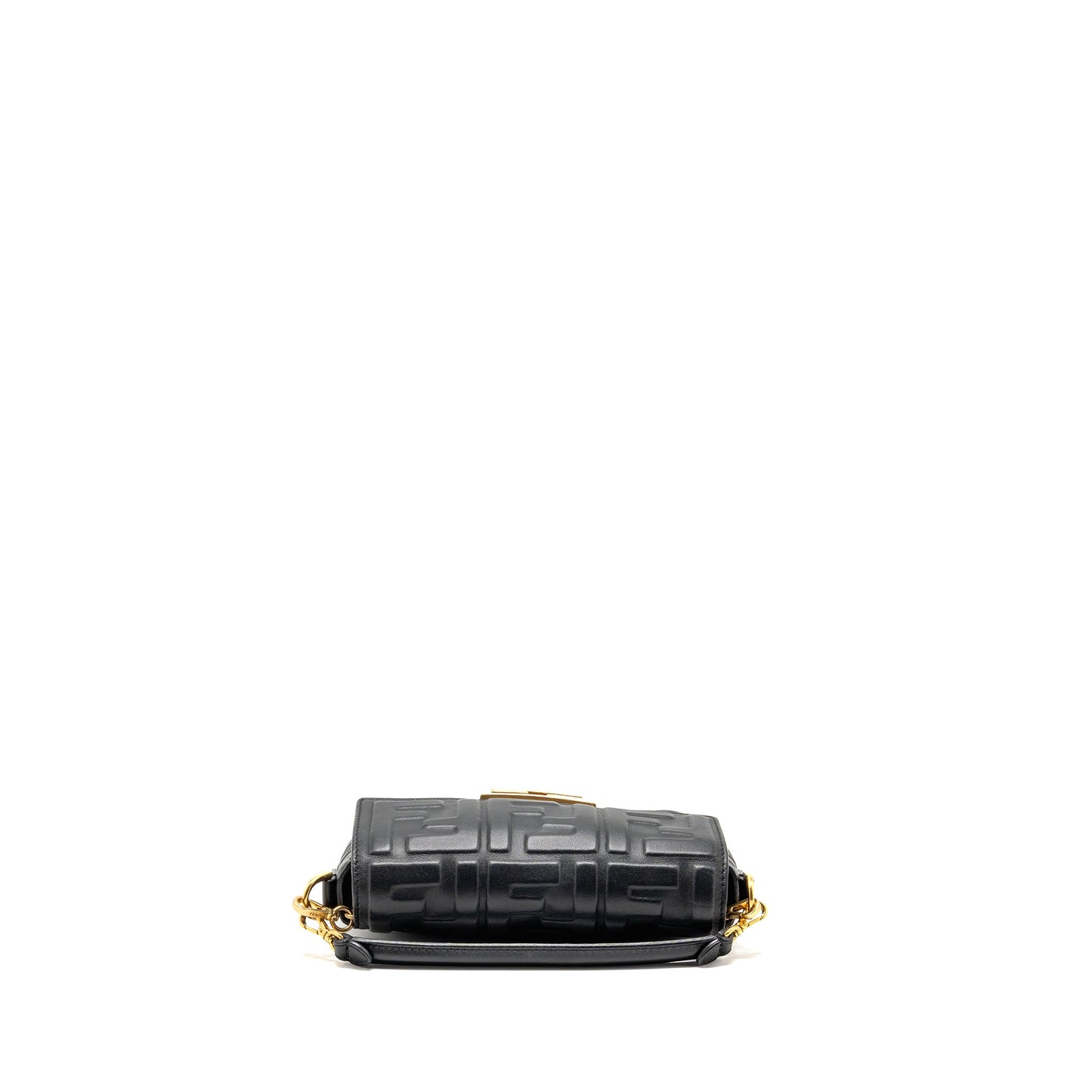 Fendi Mini Baguette Bag FF Motif Lambskin Black GHW