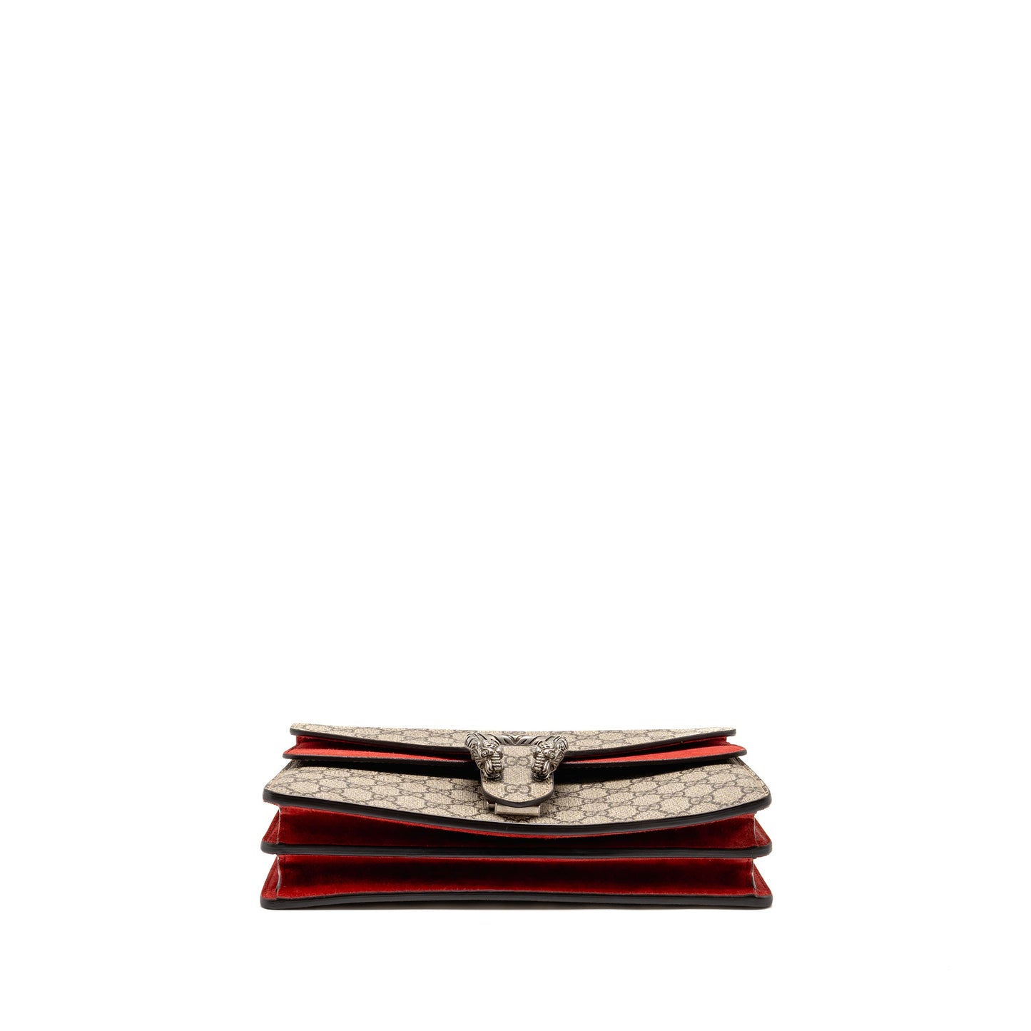 Gucci Small Dionysus Shoulder Bag GG Supreme Canvas/Suede Red SHW
