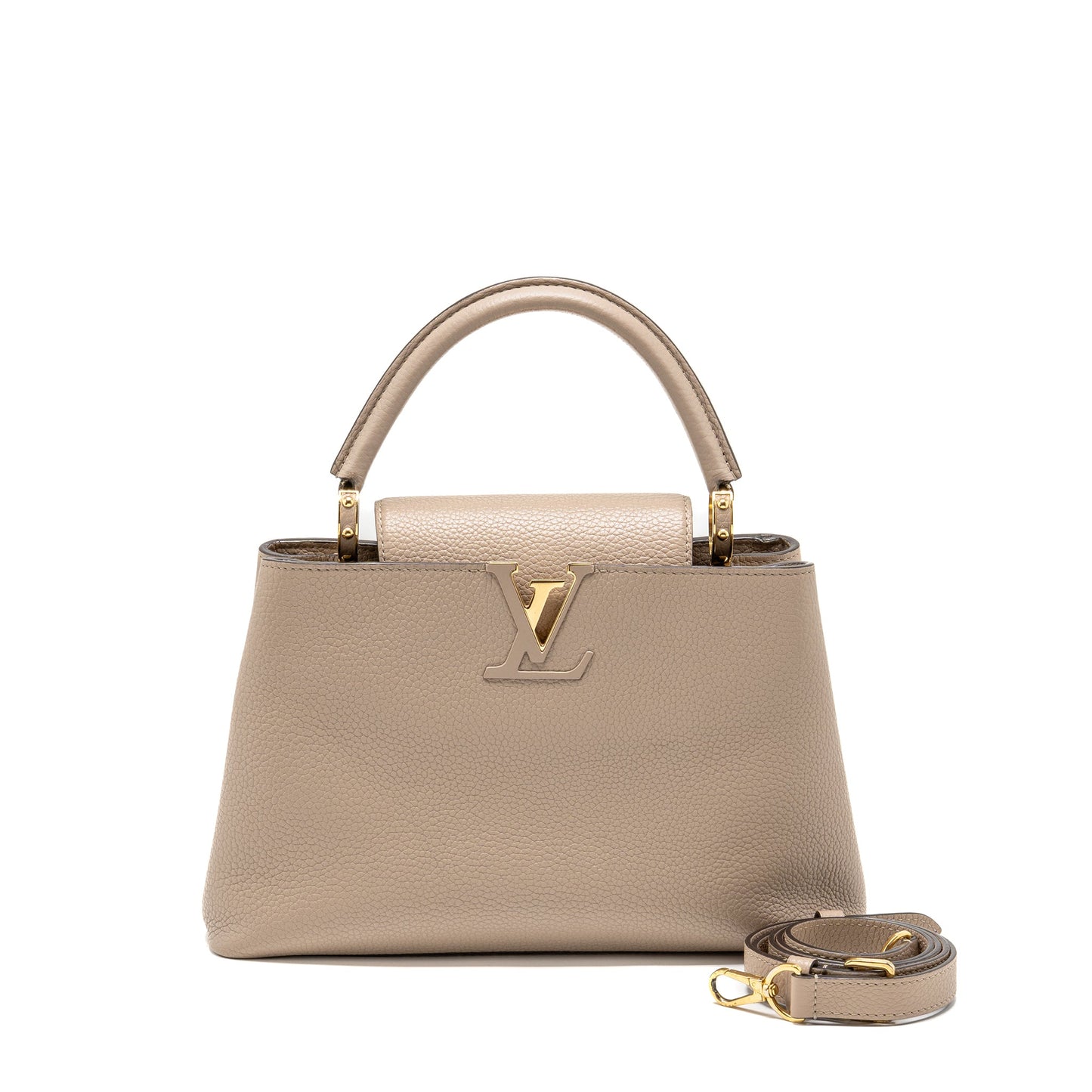 Louis Vuitton Capucines MM Taurillon Leather Light Grey GHW