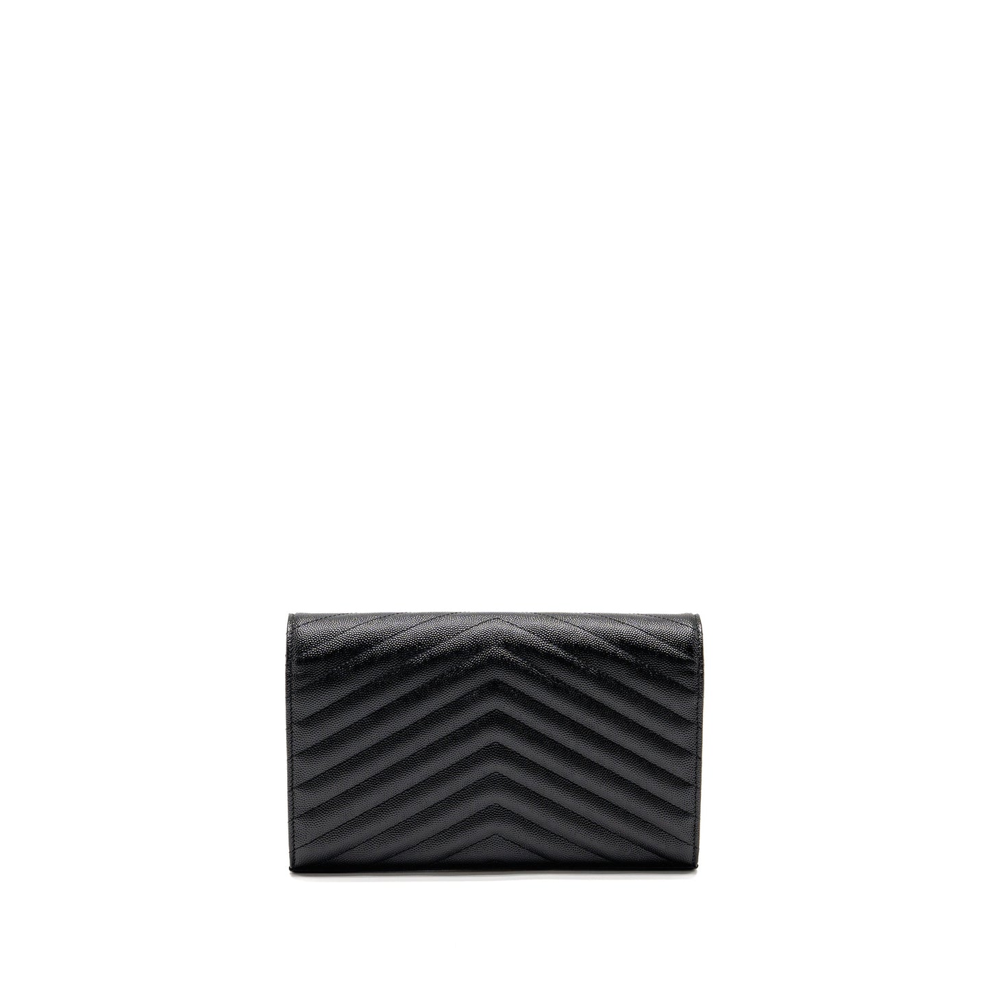 Saint Laurent/YSL Envelope Chain Wallet Calfskin Black SHW