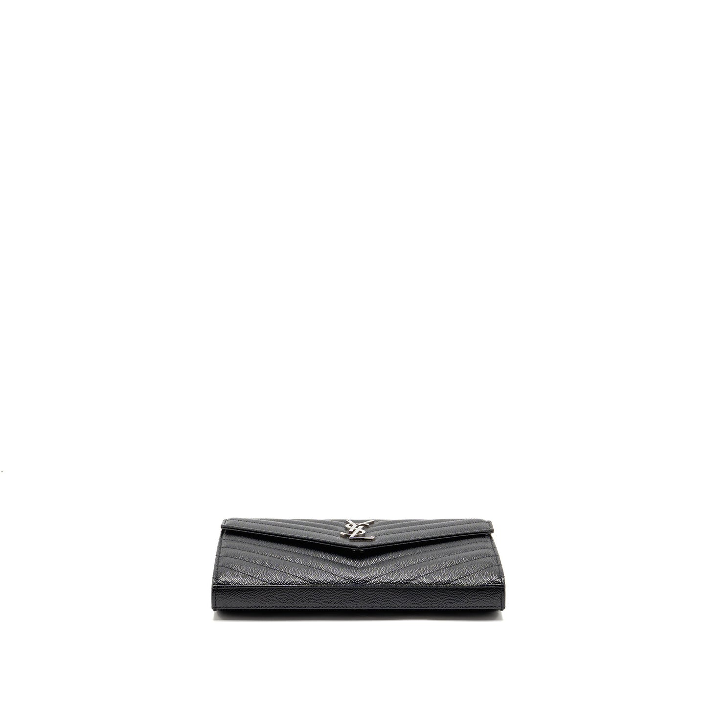 Saint Laurent/YSL Envelope Chain Wallet Calfskin Black SHW
