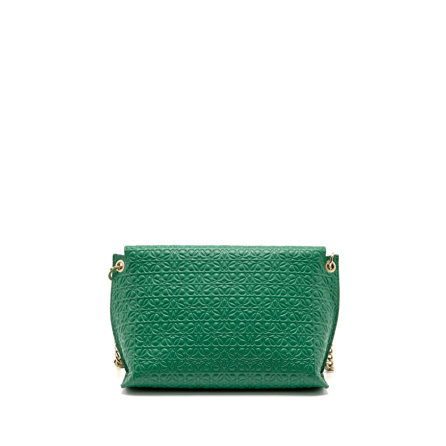 Loewe Avenue Anagram Crossbody Bag embossed calfskin Green GHW