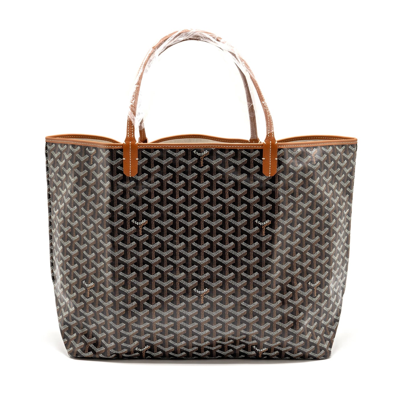 Goyard Saint Louis GM Tote Bag Goyardine Canvas/Leather Black/Brown SHW