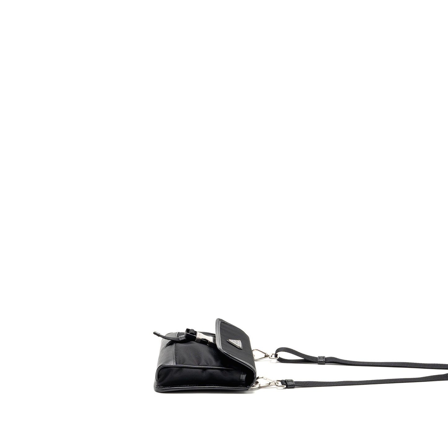 Prada Trimmed Saffiano Phone Case Re-Nylon Black SHW