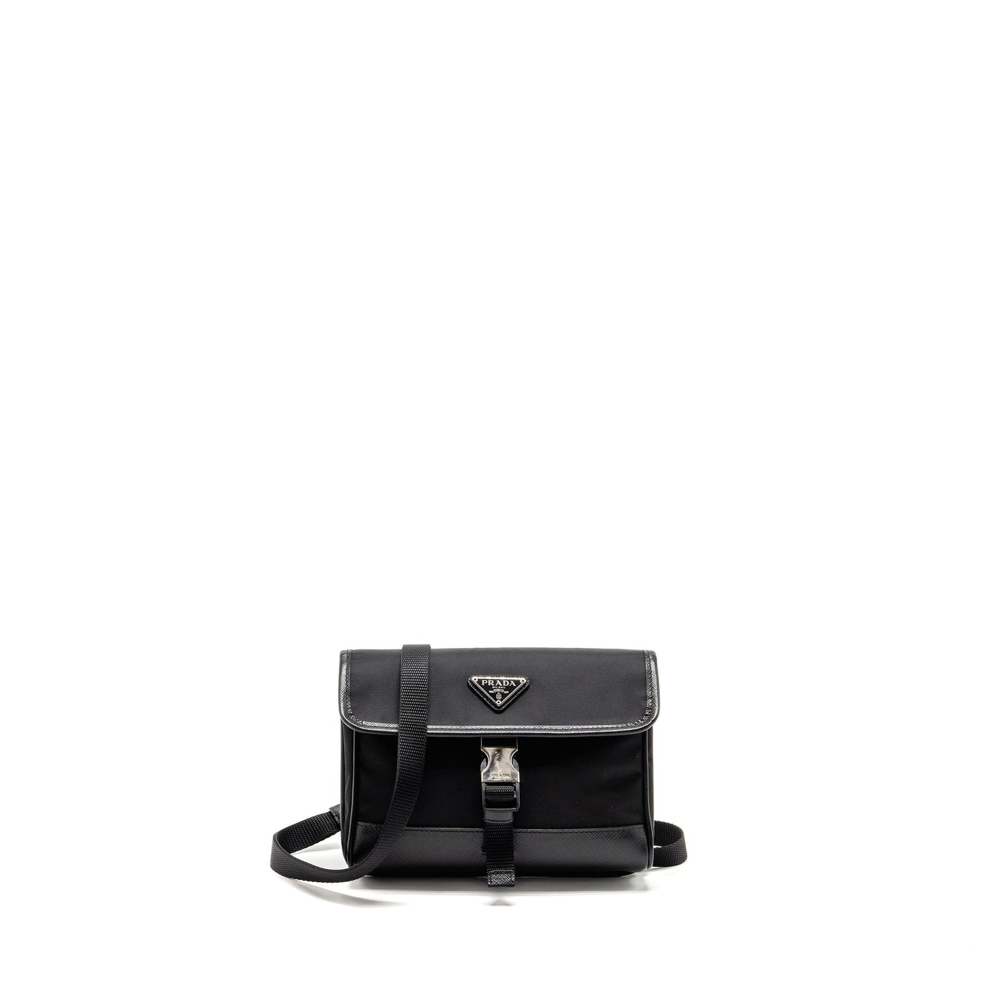 Prada Trimmed Saffiano Phone Case Re-Nylon Black SHW