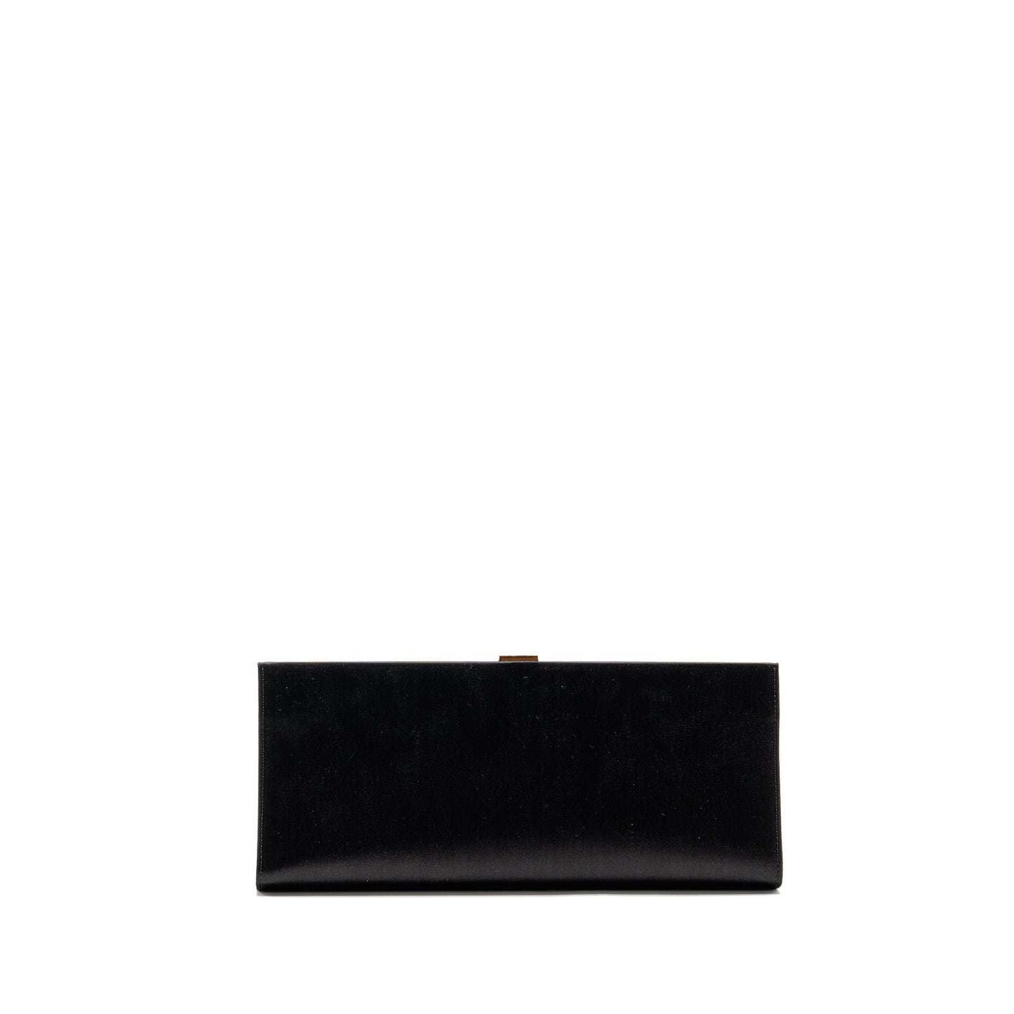 Roger Vivier Strass Buckled Clutch/Purse With Chain Satin Black LGHW