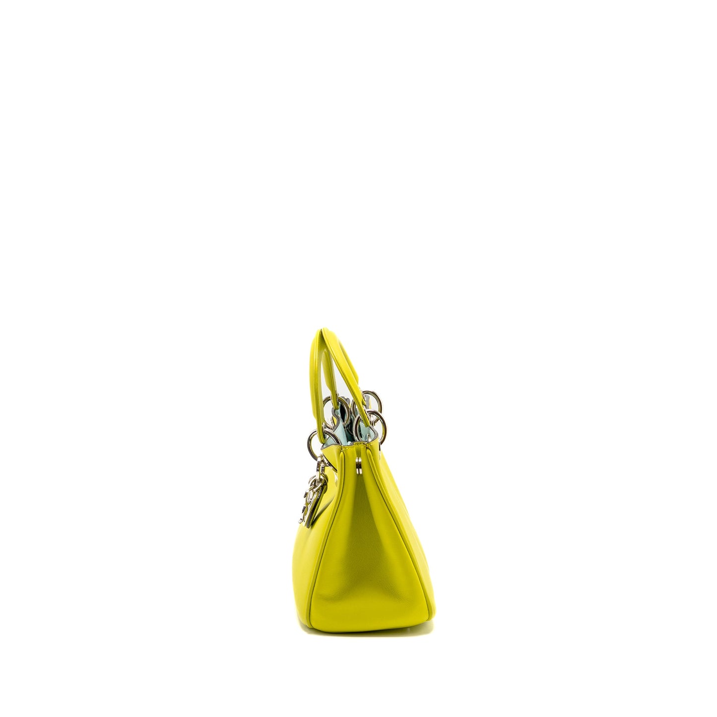 Dior mini Diorissimo bag calfskin yellow/blue SHW
