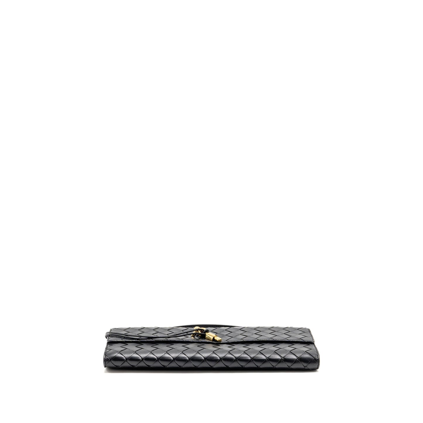 Bottega Veneta Andiamo Clutch Intrecciato Calfskin Black GHW