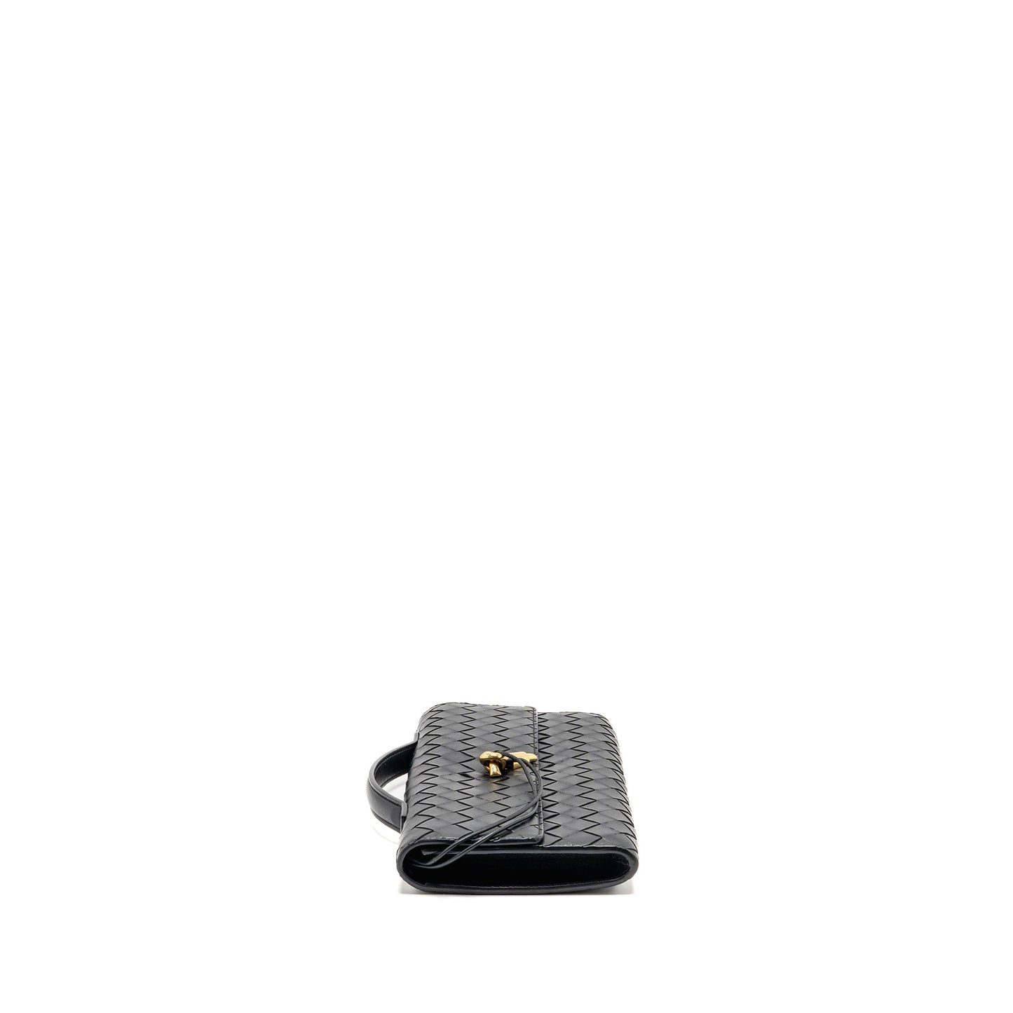 Bottega Veneta Andiamo Clutch Intrecciato Calfskin Black GHW