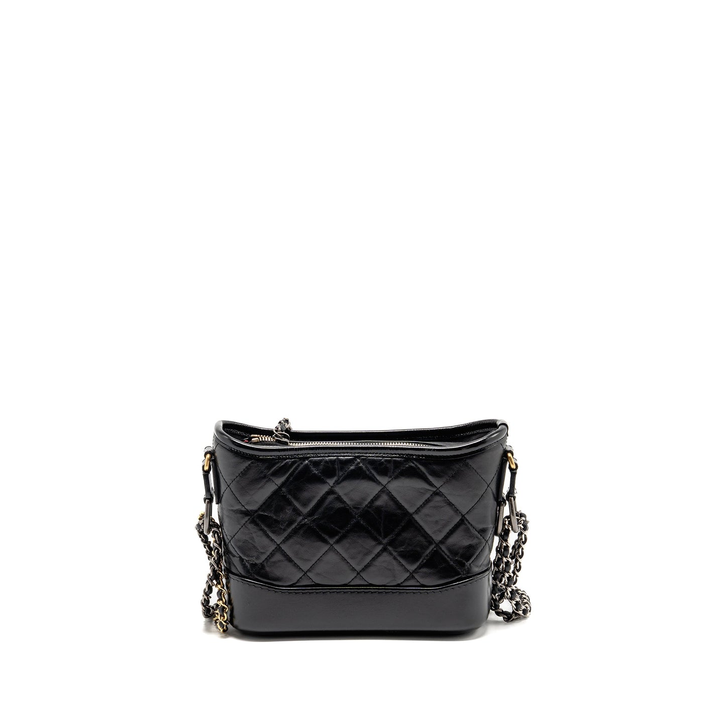 Chanel Small Gabrielle Hobo Bag Aged Calfskin Black Multicolour Hardware