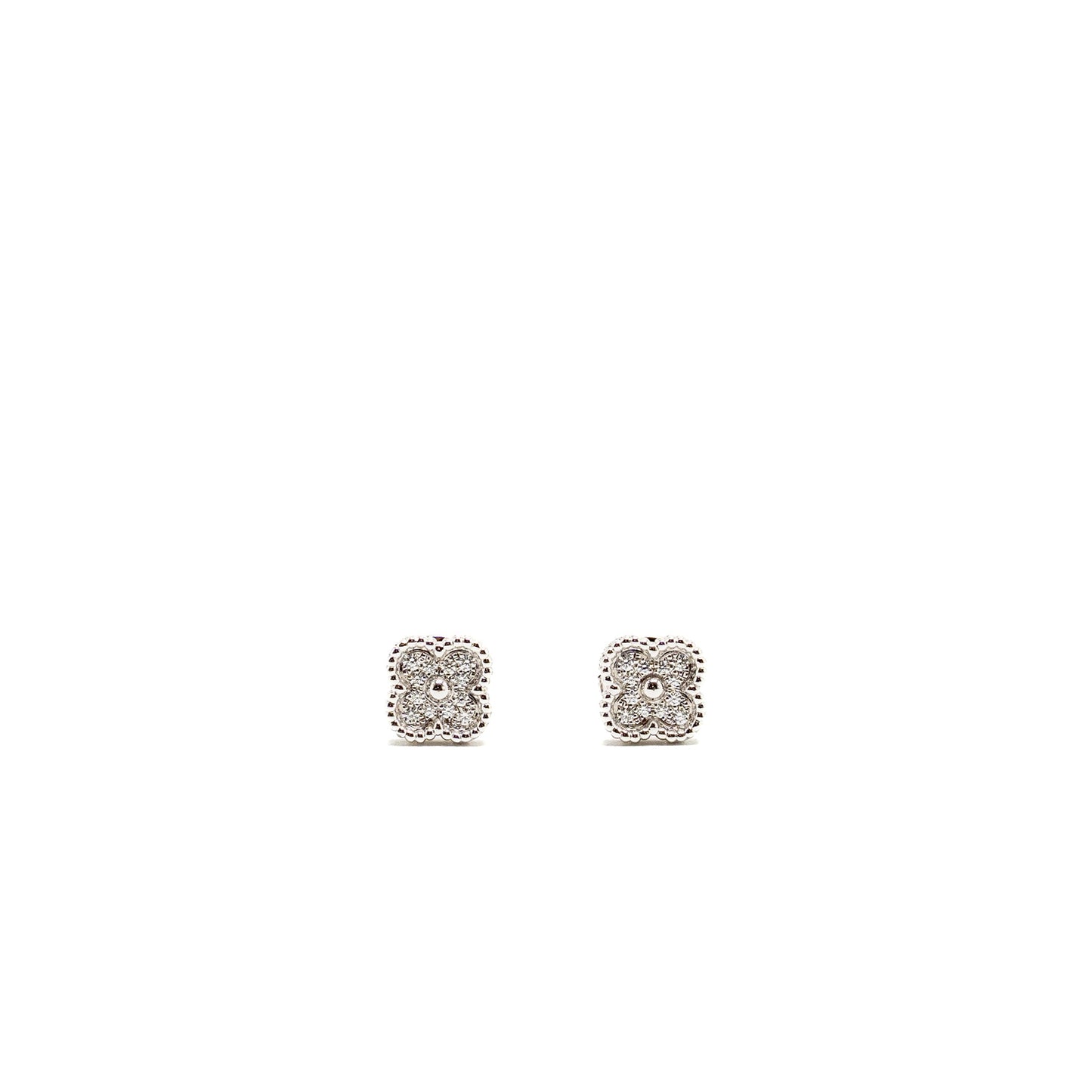 Van Cleef & Arpels Sweet Alhambra Earstuds White Gold, Diamonds