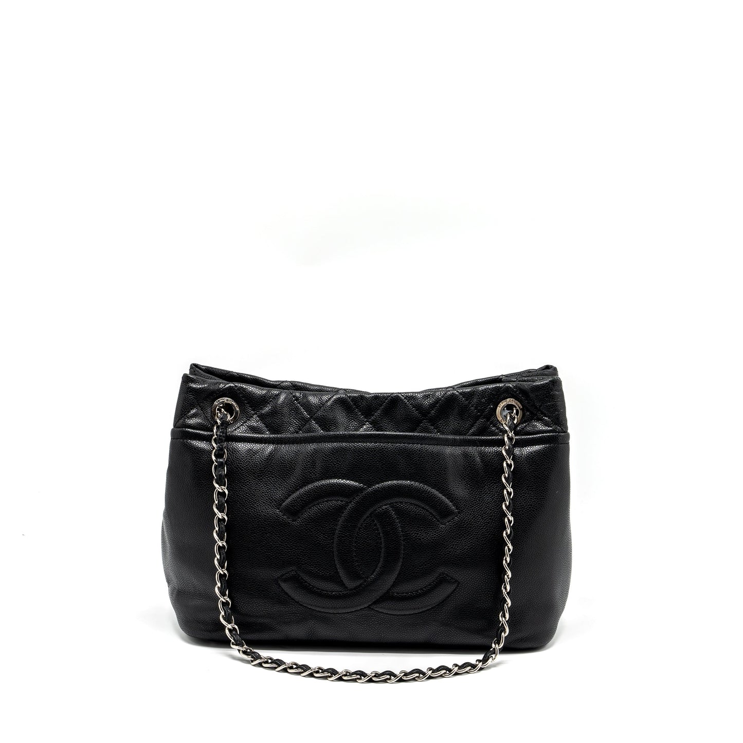 Chanel mattresses chain tote bag caviar black SHW