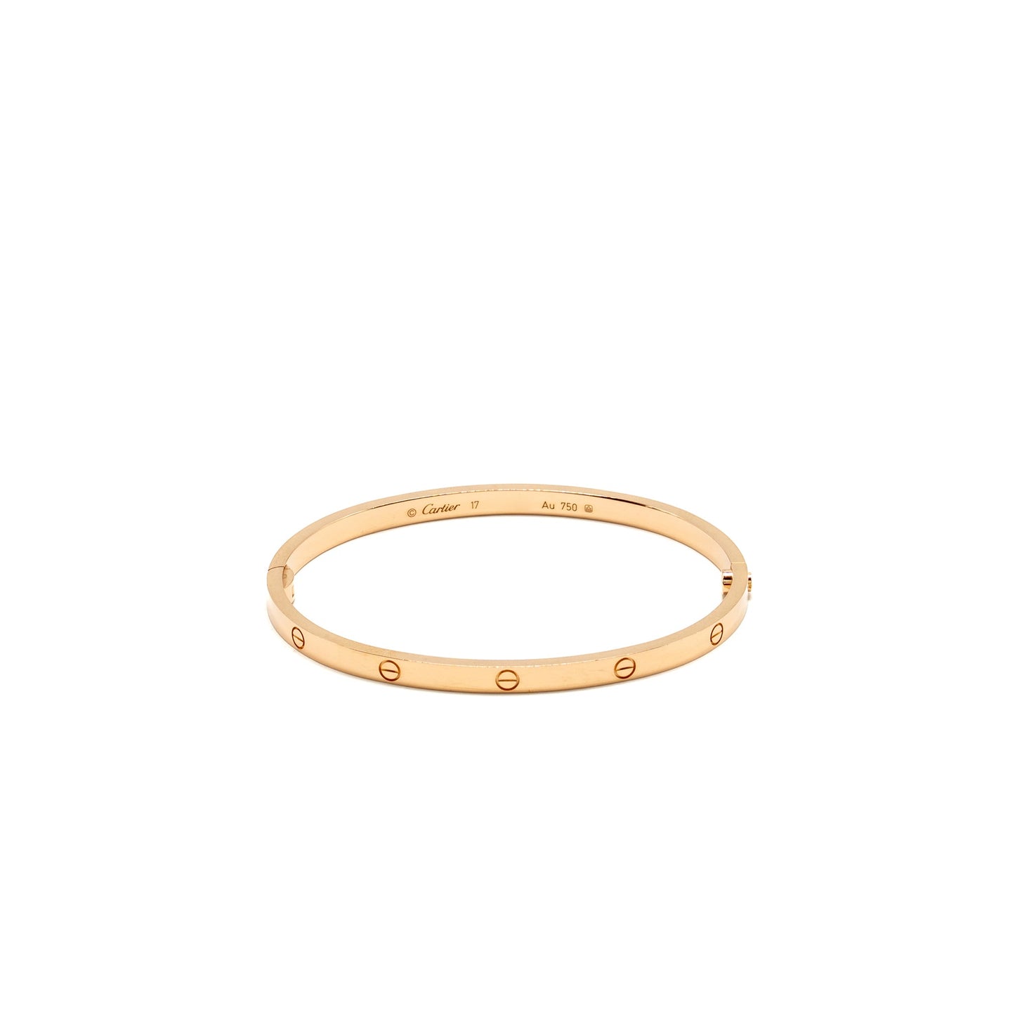 CARTIER Size 17 Love Bracelet, Small Model, Rose Gold