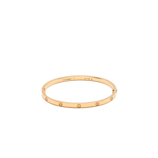 CARTIER Size 17 Love Bracelet, Small Model, Rose Gold