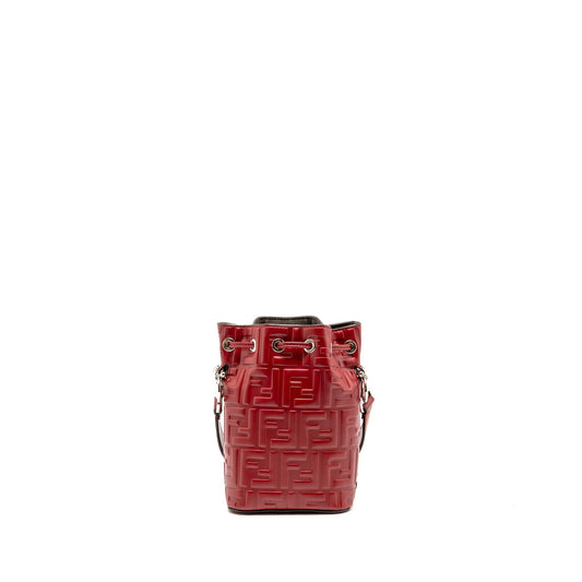 Fendi Mon Tresor Mini Bucket Bag Leather Red SHW