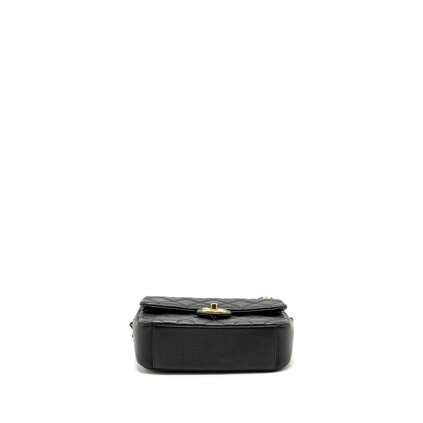 Chanel 21A Detailed Chains Flap Bag Caviar Black GHW (Microchip)