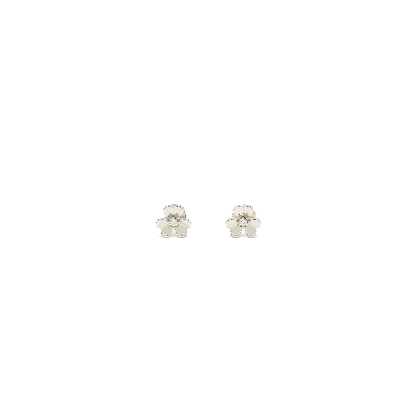 Van Cleef and Arpels Frivole Earrings mini model, white gold/diamonds