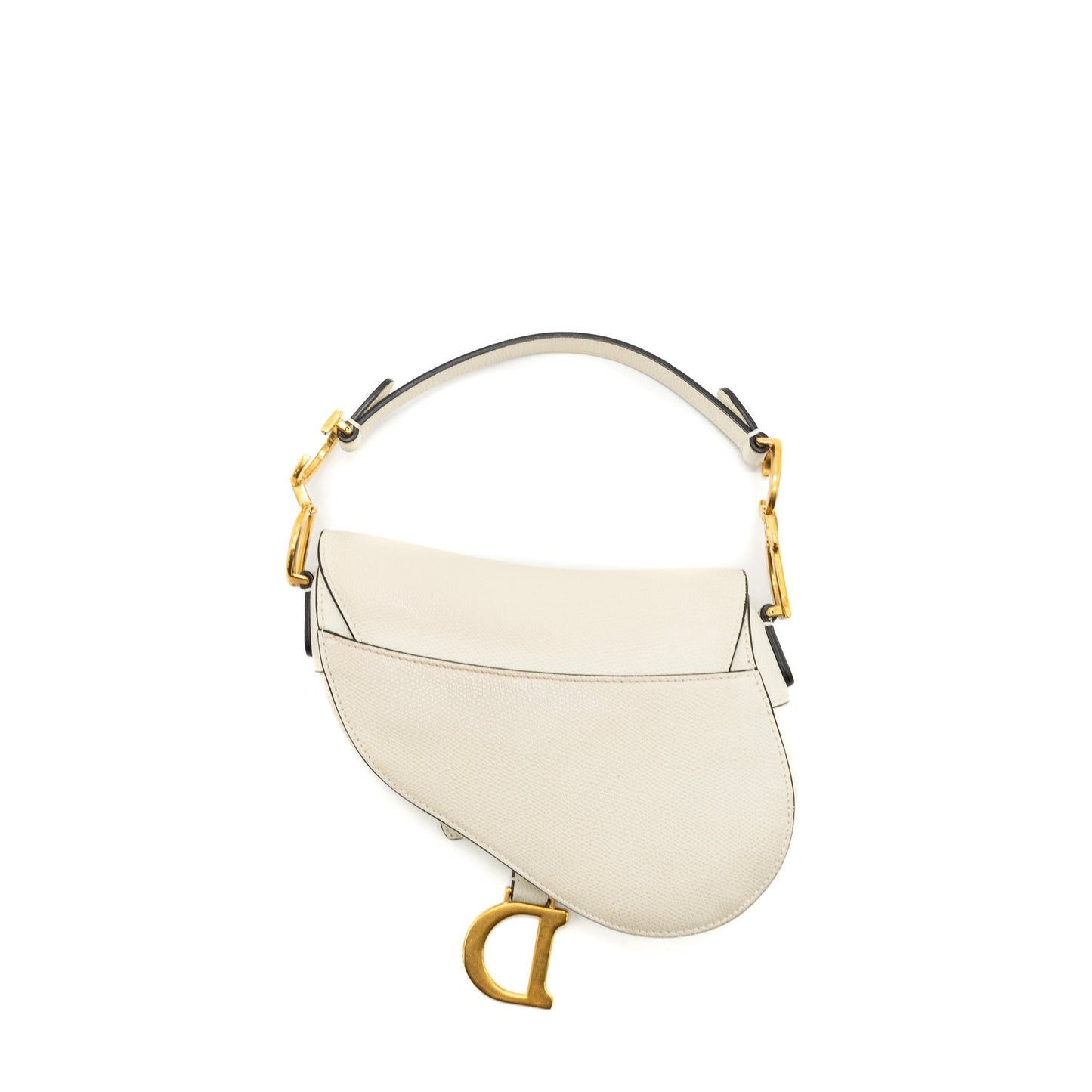 Luxury Dior Mini Saddle Bag Calfskin White Brushed GHW