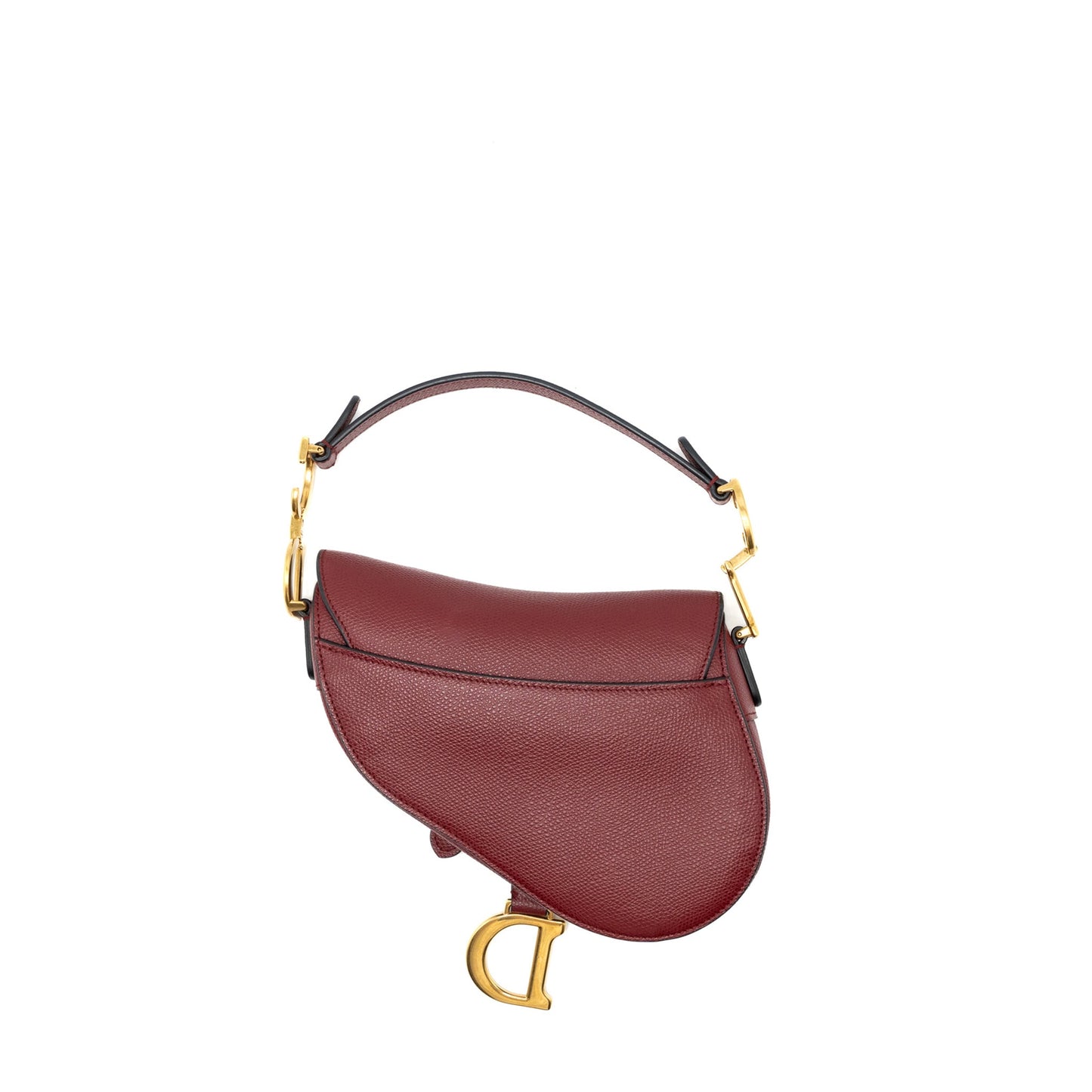 Luxury Dior Mini Saddle Bag Grained Calfskin Red GHW