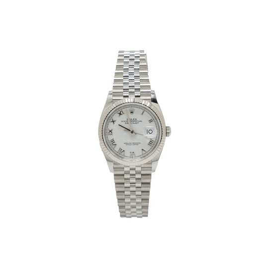 Rolex Datejust 36MM Oystersteel and White Gold White Dial Jubilee Bracelet M126234-0025