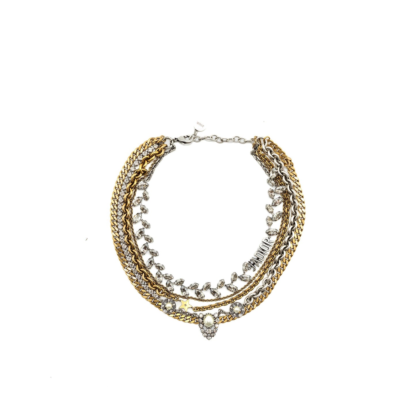 Luxury Dior Leaf/Star/Chains/Pearl Necklace multicolour hardware