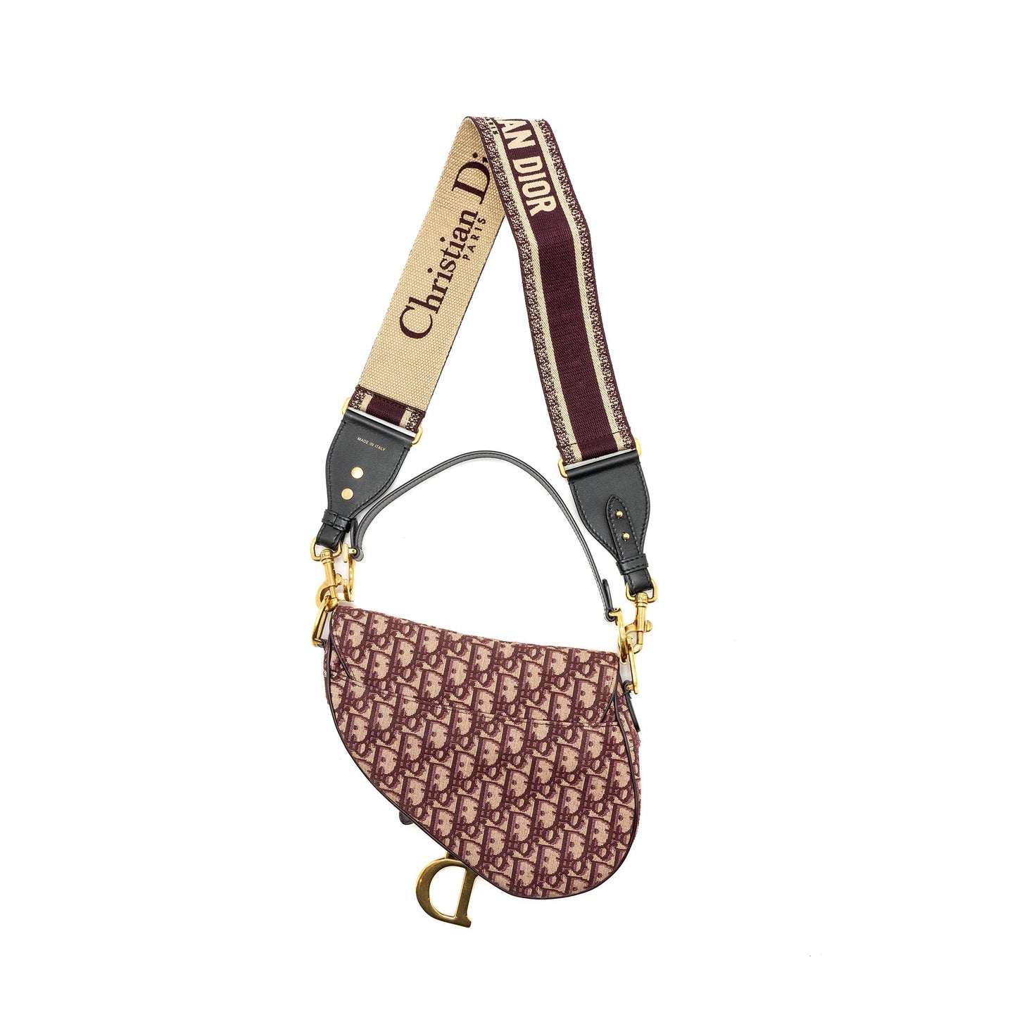 Luxury Dior Medium Saddle Bag Red Oblique Embroidery GHW With An Extra Luxury Dior Strap
