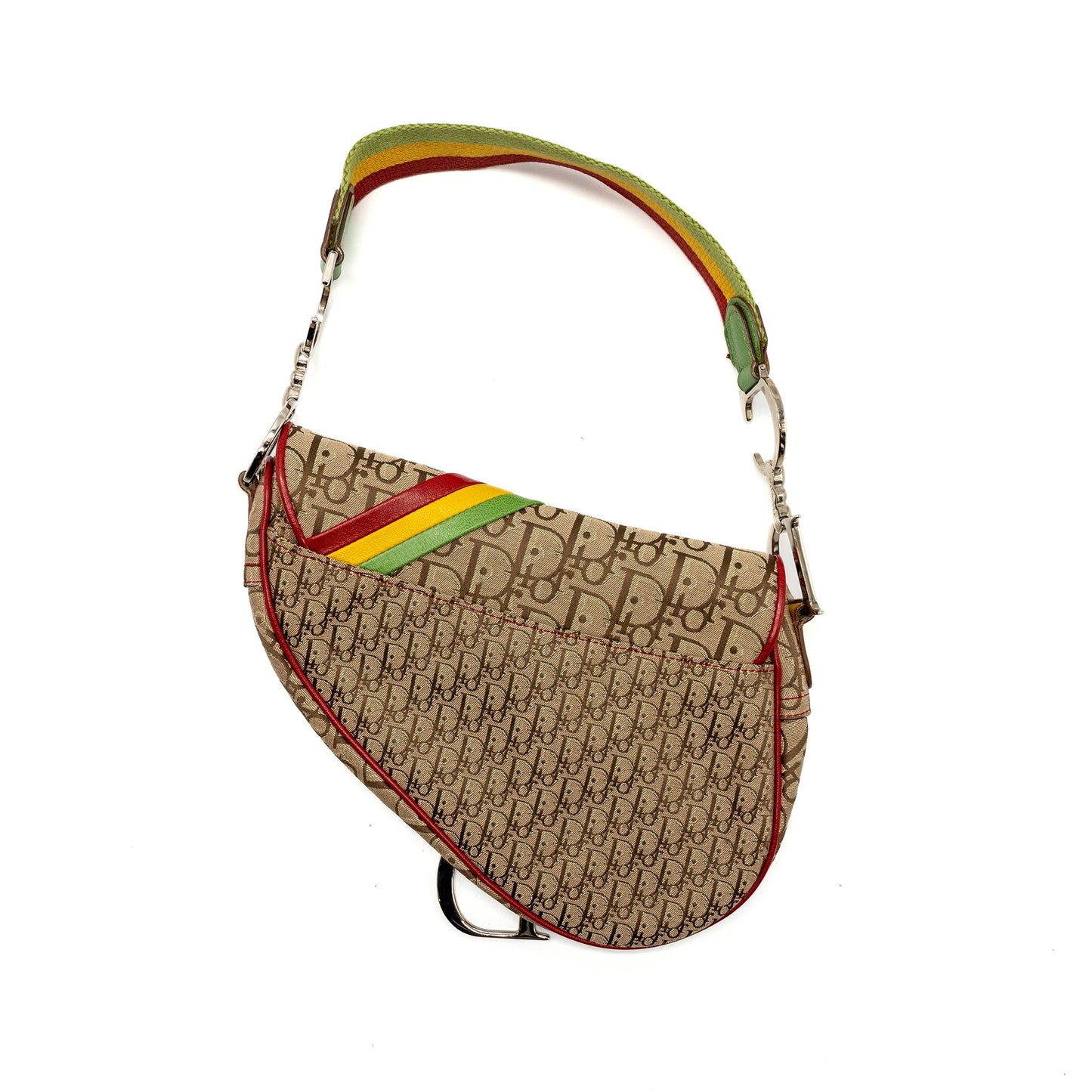 Luxury Dior Vintage Saddle Bag Canvas/ Leather Multicolour SHW