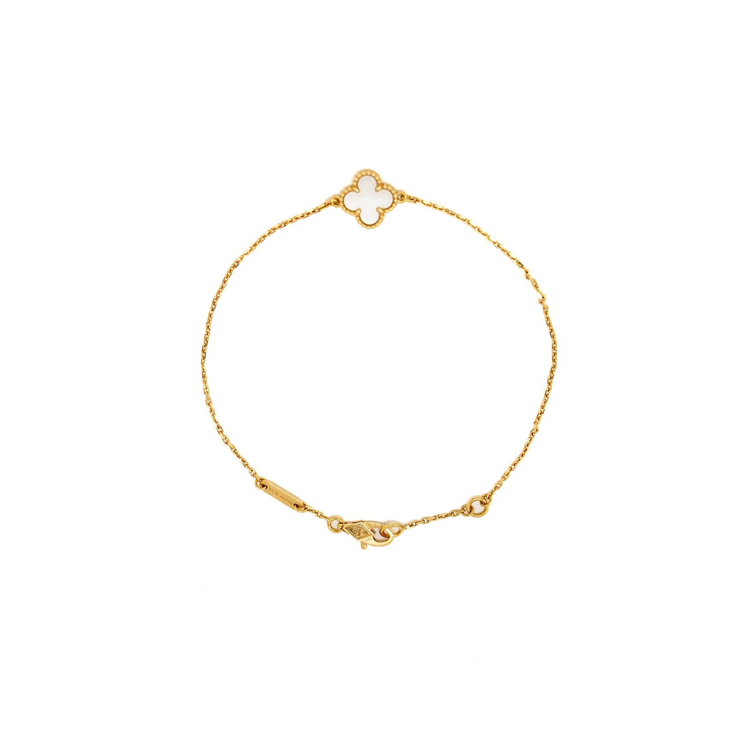 Van Cleef & Arpels Sweet Alhambra Bracelet White Mother-of-Pearl Yellow Gold